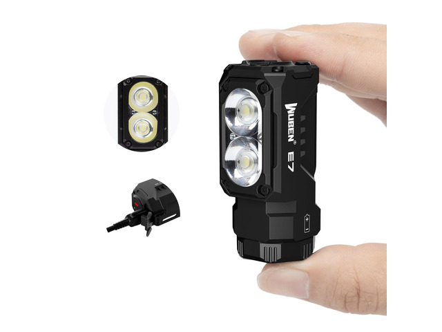 E7 1800 Lm Hight Lumen Mini Flashlight with Magnet Super Bright 6 Modes EDC Flashlight, IP68 Pocket Flashlight for Headlamp Use, Rescue,...