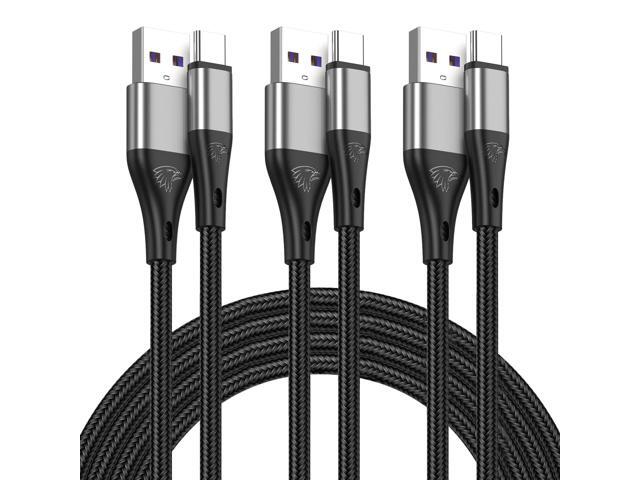 USB A to USB C Cable 3Pack 10Ft Fast Charging 3A Long Nylon Braided Cord