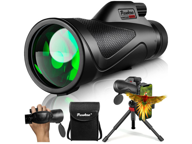12x60 Monocular Telescope High Powered with Smartphone Adapter Tripod and Portable Bag, Larger Vision Monoculars for Adults with BAK4 Prism & FMC...