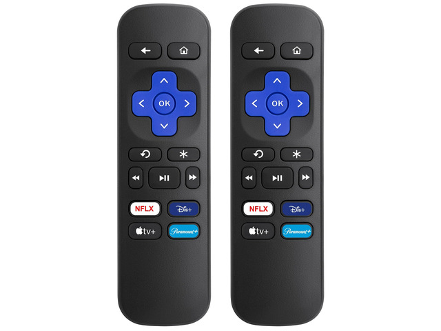 Pack of 2 Replacement Remote for Roku Box/Express/Premiere/Roku Player No pairing. 2xAAA not incl. 5m-10m range. 3000-5000 clicks. 4 shortcuts:...