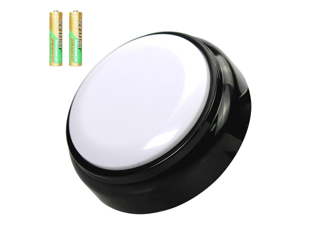 30 Seconds Recordable Talking Button Record Button Toy Gift Answer Buzzers (White+Black)