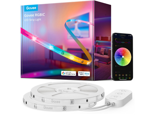 65.6ft RGBIC LED Strip Lights, Work with Alexa and Google Assistant APP WIFI Control, DIY Segmented Color, 64 Scene Modes,16 Million Colors, Music...