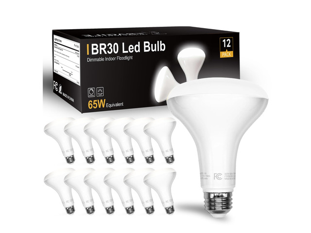 BR30 LED Light Bulbs Indoor Flood Light, 5000K Daylight White LED Bulb 65W Equivalent, Dimmable, E26 Base, 800LM, Recessed Can Bulb for Living Room...