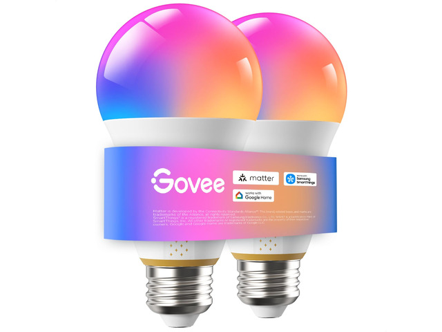 1600LM Smart Light Bulbs, A21 100W RGBWW CRI 90, E26 Base, 2-Pack A21 LED Bulbs for Living Room, Color Changing Light Bulbs Compatible with Matter,...