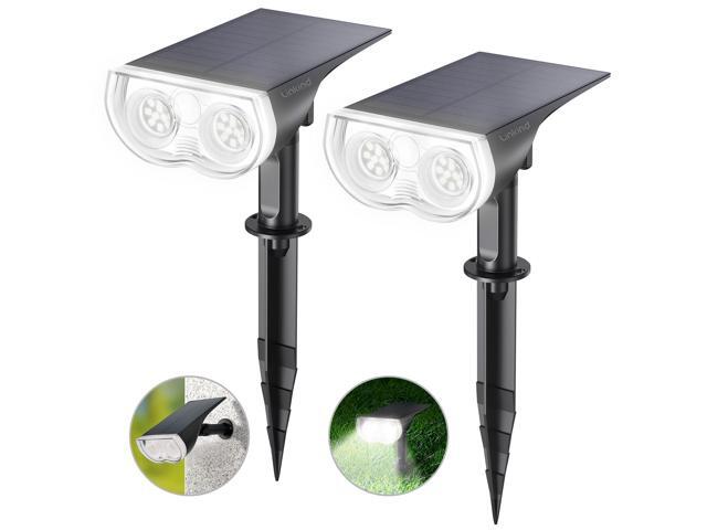 Solar Lights Outdoor Waterproof Landscape Spotlight Daylight 2 Pack Starray, 3 Lighting Modes, 6500K, Dusk to Dawn, Auto On Off for Landscape...