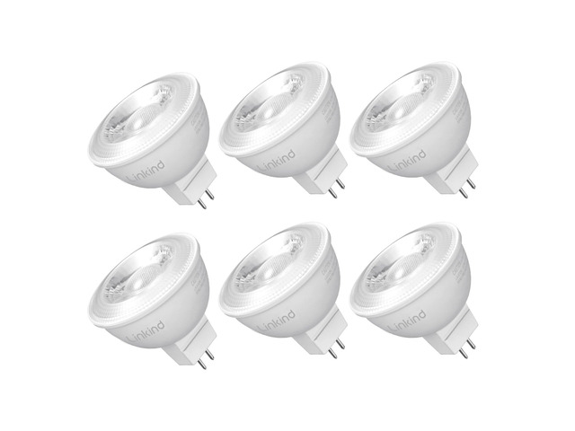 6 Pack MR16 LED Bulbs Dimmable, 6.5W=70W 640lm 3000K GU5.3 Bi-Pin 12V Low Voltage MR16 Bulbs 40° Beam Angle UL Listed for Spotlights, Recessed,...