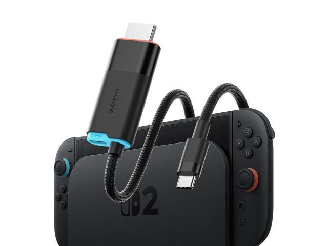Switch2 Dock for Nintendo Switch1/2 & Switch OLED, USB C to HDMI Cable Adapter with 4K@60Hz HDMI, 100W PD, Type-C to HDMI Adapter for Laptop,...