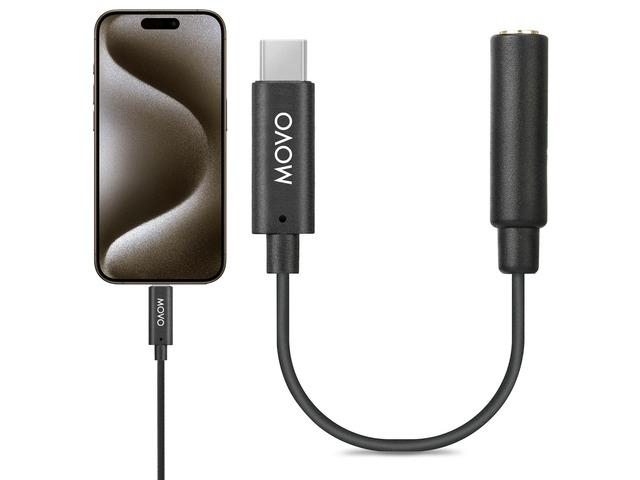 Female 3.5mm TRRS Microphone Adapter Cable to USB-C Connector Dongle Compatible with Apple iPhone 15/16/17 and up, iPad Smartphones and Tablets -...