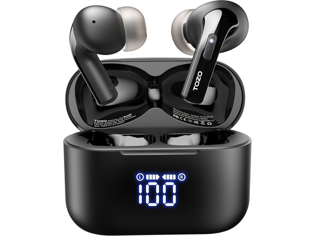 T20 Wireless Earbuds 97H Playtime, Wireless Charging LED Display Case 10mm Deep Bass Sound, Dual Mic ENC Clear Calls, IPX8 Waterproof, Bluetooth...