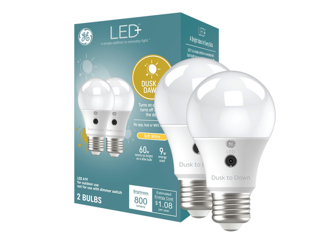 LED+ A19 Dusk to Dawn Outdoor Security Light Bulbs, Soft White, 2 Pack Auto on/off photocell sensor, porch & outdoor use, soft white glow,...
