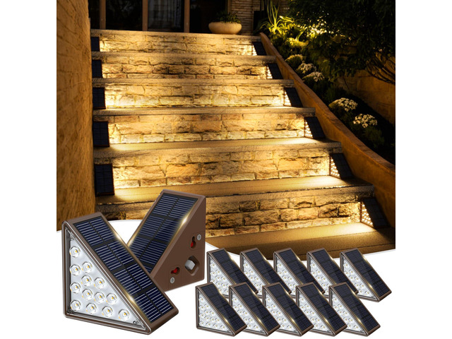 Solar Step Lights for Outside, 12pack Solar Stair Lights Outdoor Waterproof IP67, Deck Step Lights, Outdoor Light Decor for Staircase, Patio, Front...