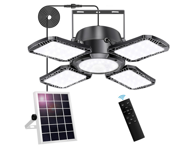 Solar Shed Light Outdoor Indoor, 176LED Solar Powered Motion Sensor Pendant Light Daytime Available, Solar Indoor Lights with 5 Lighting Modes &...