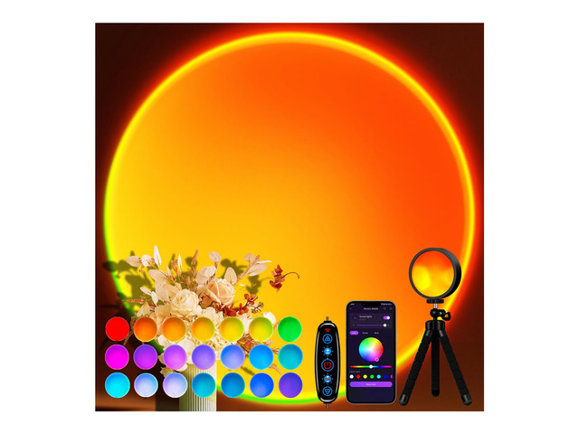 Sunset Lamp, Sun Light Projector for Aesthetic Room Decor,RGB Color Changing Night Light Mood Lighting for Bedroom,Gifts for Girl Kid Adults,...