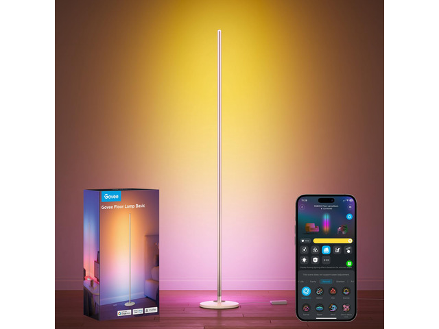 RGBIC Floor Lamp Basic, 1000lm LED Corner Lamp, Champagne Works with Alexa, Smart Modern Floor Lamp with Music Sync and 16 Million DIY Colors,...