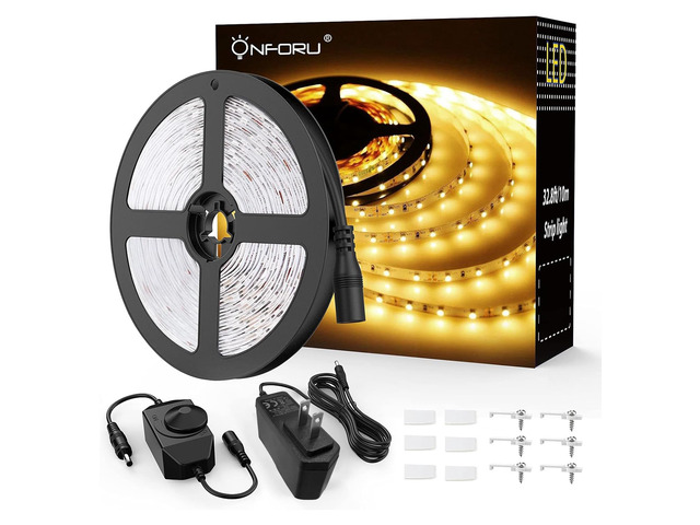 LED Strip Lights Warm White,32.8ft Dimmable 3000k Led Lights for Bedroom,Soft White Rope Light,2835 LEDs 12V Flexible Strip Tape Easter Lighting...