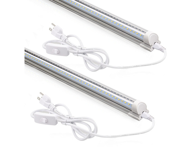 T8 LED Shop Lights 2FT, 20W 3000LM 5000K, 2 Pack, High Output Tube 2 Foot Light Bar for Workbench Workshop and Garage, Daylight White, Ceiling...