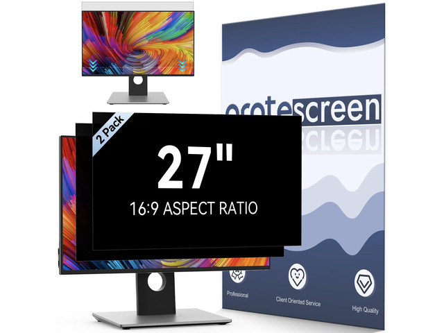 [2 Pack] Computer Privacy Screen 27 Inch for 16:9 Widescreen Monitor, Removable Eye Protection Anti Glare Blue Light Filter, Anti Scratch Computer...