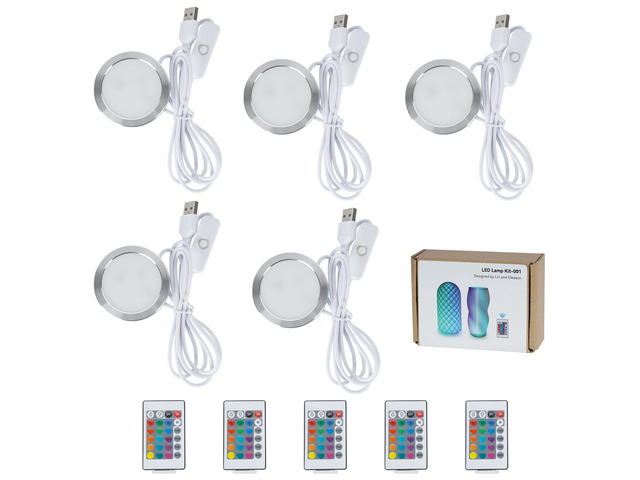 5PCS Remote Control RGB LED Lamp Kit 001 for Bambu Lab Multicolor RGB Includes Button Battery Makerworld 3D Printed DIY Hardware Model Spare Parts...