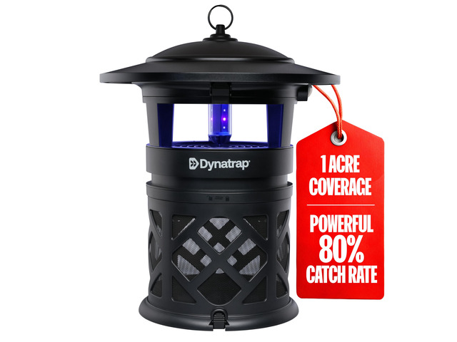DT2030SR Fly Traps Outdoor - Mosquito & Flying Insect Killer for 1 Acre Kills Mosquitoes, Flies, Gnats, Wasps - Bug Zapper Alternative - Black