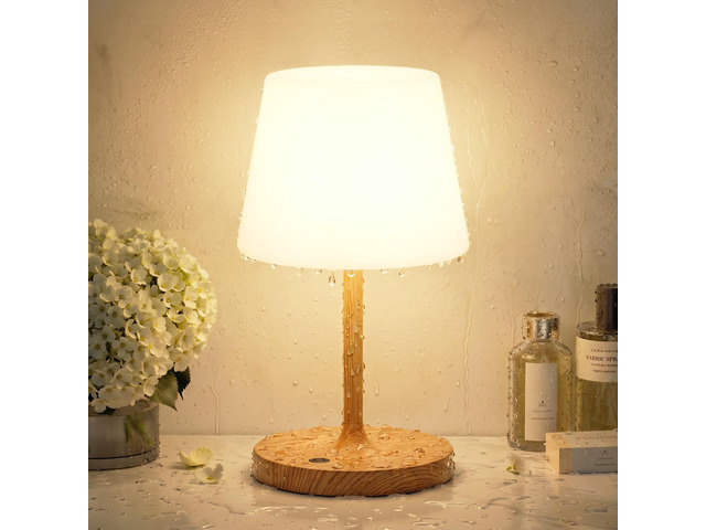 Shower Lamp IP54 Waterproof, Cordless Rechargeable Table Lamp, Outdoor Use 4000mAh Battery Operated, Dimmable Touch Desk Light for Bathroom,...