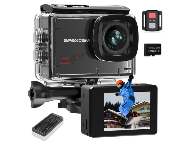 M80 Action Camera 4K 60FPS with 128GB Card, 64MP Sports Camera Helmet for Vlogging, 131FT Waterproof Camera Underwater,WiFi Camcorder, 8X Zoom,...