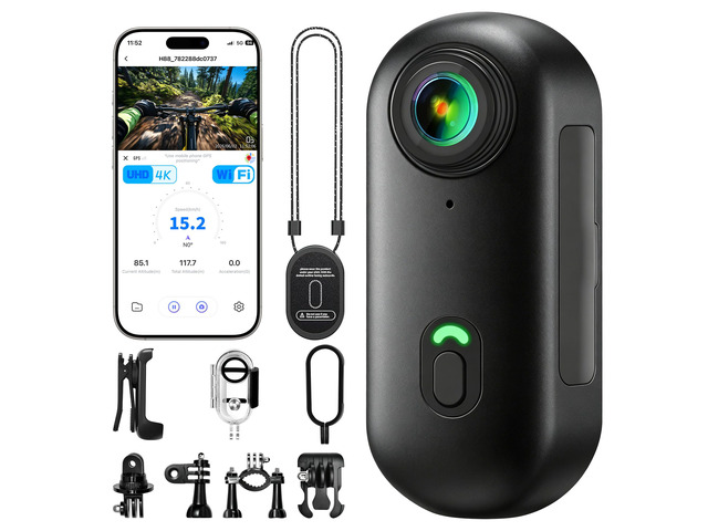 4K Mini Body Camera Wearable Action Body Cam,Sports Action Camera Thumb Size Hands-Free Recording Body Worn Camera, Premium Portable Camcorder...
