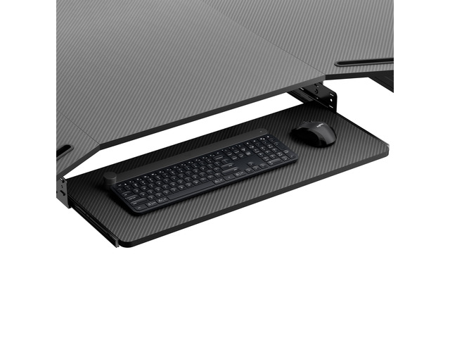 Adjustable Keyboard Tray Under Desk, 28x11 Inch Large Slide Out Keyboard & Mouse Platform Tray, Wooden Pull Out Computer Keyboard Drawer for Typing...