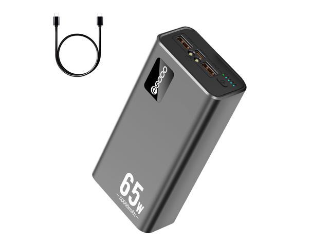 PSOOO Portable Charger 50000mAh 65W PD Fast Charging Power Bank, 3-Port External Battery Pack with LED Flashlight, Compatible with iPhone, Samsung,...