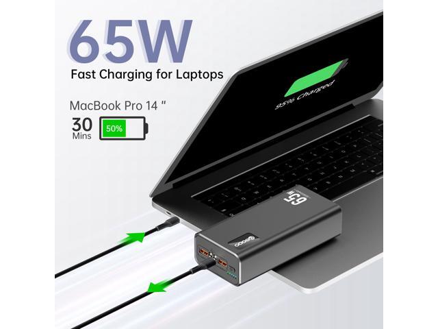 PSOOO Portable Charger 50000mAh 65W PD Fast Charging Power Bank, 3-Port External Battery Pack with LED Flashlight, Compatible with iPhone, Samsung,...