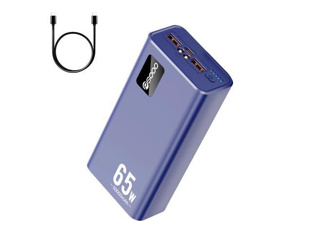PSOOO Portable Charger 50000mAh 65W PD Fast Charging Power Bank, 3-Port External Battery Pack with LED Flashlight, Compatible with iPhone, Samsung,...