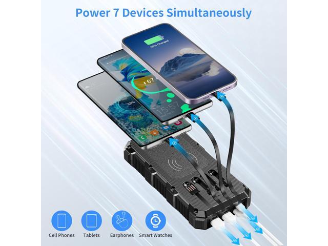 Solar Charger Power Bank 49800mAh Wireless Charger QC 3.0 Fast Charging Power Bank 8 Outputs 4 Inputs Solar Portable Charger Compatible with All...