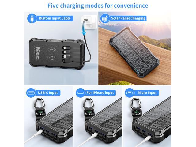 Solar Charger Power Bank 49800mAh Wireless Charger QC 3.0 Fast Charging Power Bank 8 Outputs 4 Inputs Solar Portable Charger Compatible with All...