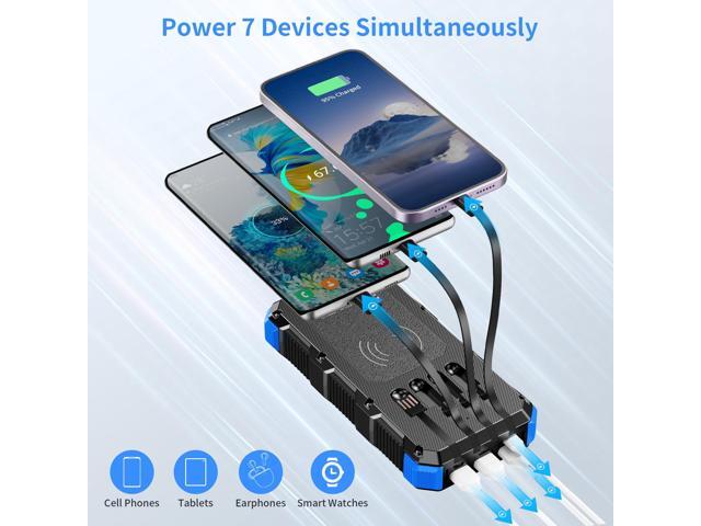 Solar Charger Power Bank 49800mAh Wireless Charger QC 3.0 Fast Charging Power Bank 8 Outputs 4 Inputs Solar Portable Charger Compatible with All...