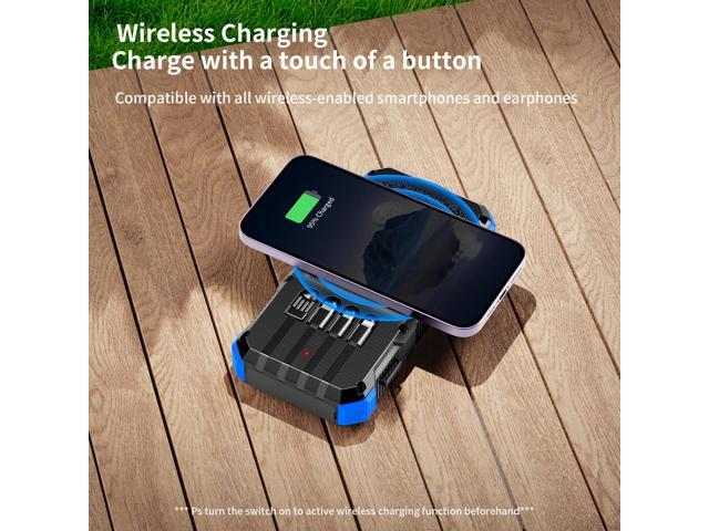 Solar Charger Power Bank 49800mAh Wireless Charger QC 3.0 Fast Charging Power Bank 8 Outputs 4 Inputs Solar Portable Charger Compatible with All...