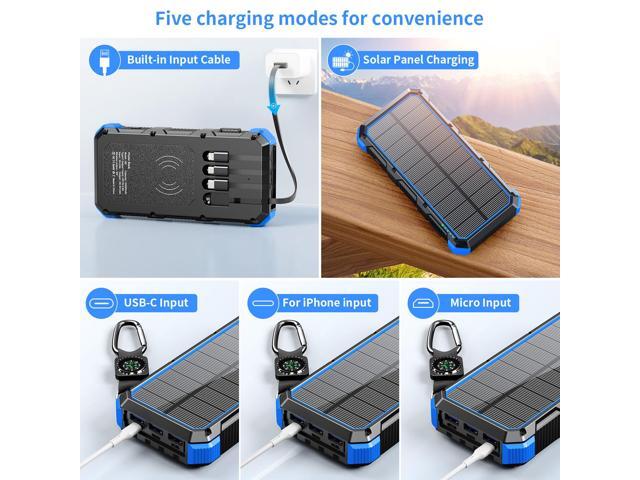 Solar Charger Power Bank 49800mAh Wireless Charger QC 3.0 Fast Charging Power Bank 8 Outputs 4 Inputs Solar Portable Charger Compatible with All...