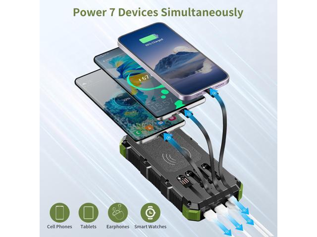 Solar Charger Power Bank 49800mAh Wireless Charger QC 3.0 Fast Charging Power Bank 8 Outputs 4 Inputs Solar Portable Charger Compatible with All...