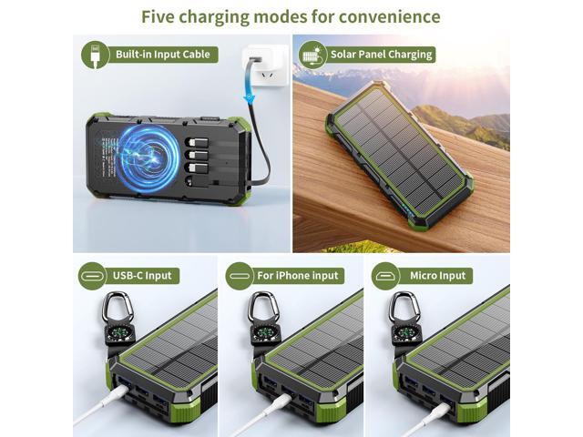 Solar Charger Power Bank 49800mAh Wireless Charger QC 3.0 Fast Charging Power Bank 8 Outputs 4 Inputs Solar Portable Charger Compatible with All...