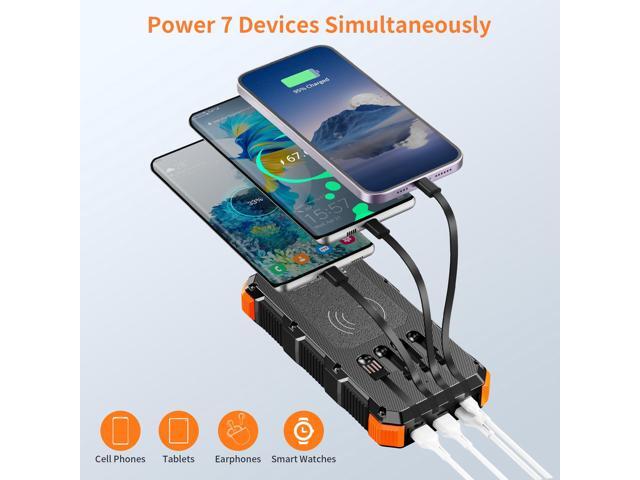 Solar Charger Power Bank 49800mAh Wireless Charger QC 3.0 Fast Charging Power Bank 8 Outputs 4 Inputs Solar Portable Charger Compatible with All...