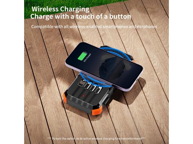 Solar Charger Power Bank 49800mAh Wireless Charger QC 3.0 Fast Charging Power Bank 8 Outputs 4 Inputs Solar Portable Charger Compatible with All...