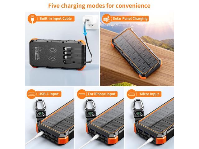 Solar Charger Power Bank 49800mAh Wireless Charger QC 3.0 Fast Charging Power Bank 8 Outputs 4 Inputs Solar Portable Charger Compatible with All...