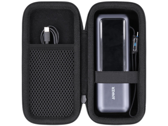 Hard Case for Anker 25,000mAh Laptop 25K 165W Power Bank, Black Compatible with Zolo A1695, Mesh Accessory Pocket, Comfortable Wrist Strap, Cable...