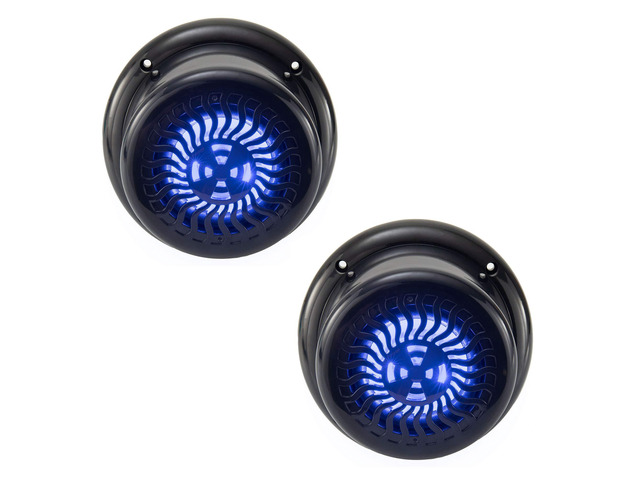 2 Pack RV Flush Mount Speakers 5.25' Black Blue LED