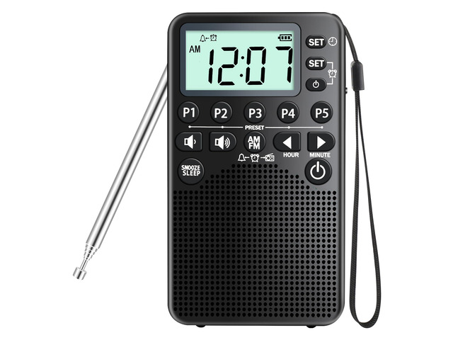 Battery Operated Portable Pocket AM/FM Radio Digital Tuning, Loud Speaker, Excellent Reception Portable Emergency & Outdoor Radio with LCD...