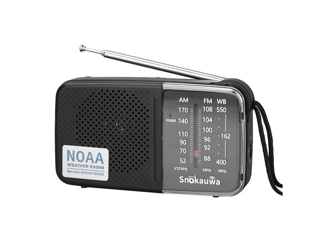 Portable AM FM Transistor Radio Battery Operated, NOAA Weather Radio with Loud Speaker, Headphone Jack, 2 AA Batteries, Excellent Reception, for...