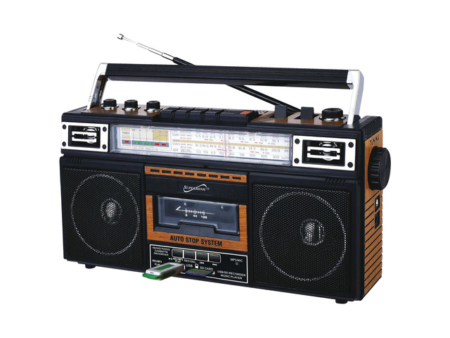SC-3201BT 4 Band Radio & Cassette Player Boombox, Bluetooth Speaker, AM/FM/SW Radio with MP3 Playback, USB & SD Card, 3 Band EQ and Earphone Jack