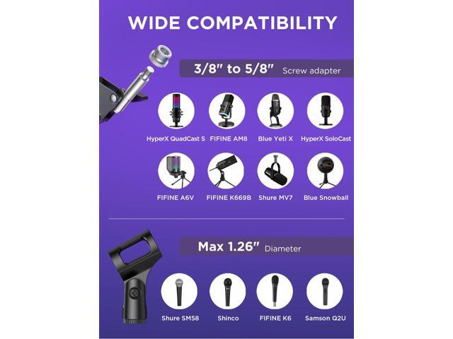 InnoGear Microphone Stand Mic Boom Arm for Blue Yeti HyperX QuadCast S SoloCast Snowball Fifine K669B and other Mic, with Shock Mount Windscreen...