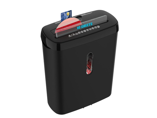 Home Office Paper Shredder, 10-Sheet Strip Cut with 3.17-Gallon Basket,P-2 Security Level,CD & Credit Card Shredder,Durable & Fast - Jam Proof...