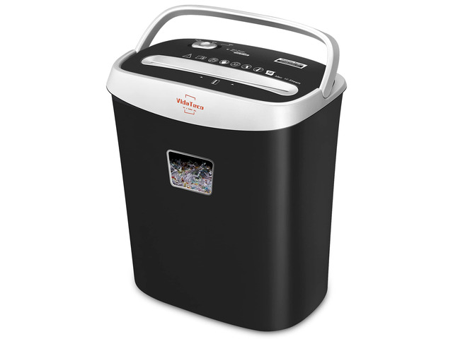 10-Sheet Paper Shredder for Home Office, US Patented Cutting Anti-Jam P-4 High Security Cross Cut, 3.9-Gallon Basket, Shreds Credit Cards, CDs,...