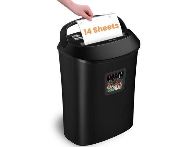 Paper Shredder, 14-Sheet Cross Cut Shredder for Home Office, 6.6-Gallon Bin with US Patented Cutter & Anti-Jam System, Heavy Duty Document Shredder...