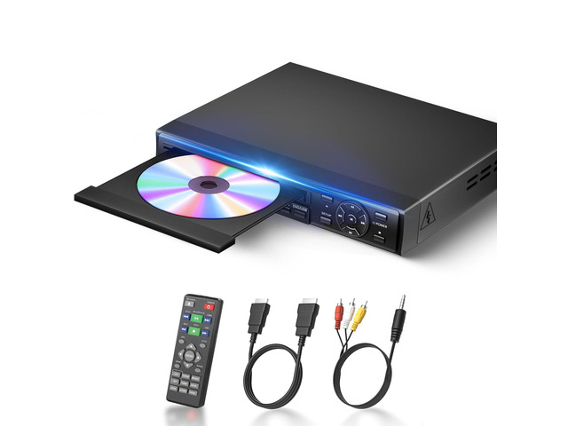 DVD Player, 1080P All Region Free DVD Players for TV with HDMI/RCA Output DVD CD Player for Home Built-in PAL/NTSC Support USB and Micro-SD Card...